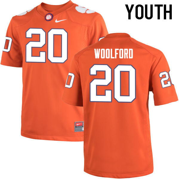 Youth Clemson Tigers #20 Donnell Woolford College Football Jerseys-Orange